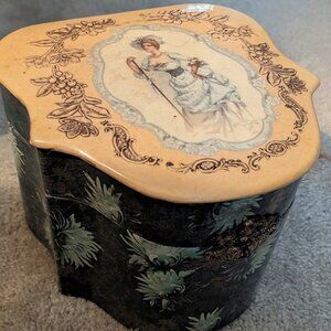 Antique Victorian Celluloid Silk-Lined Collar Box